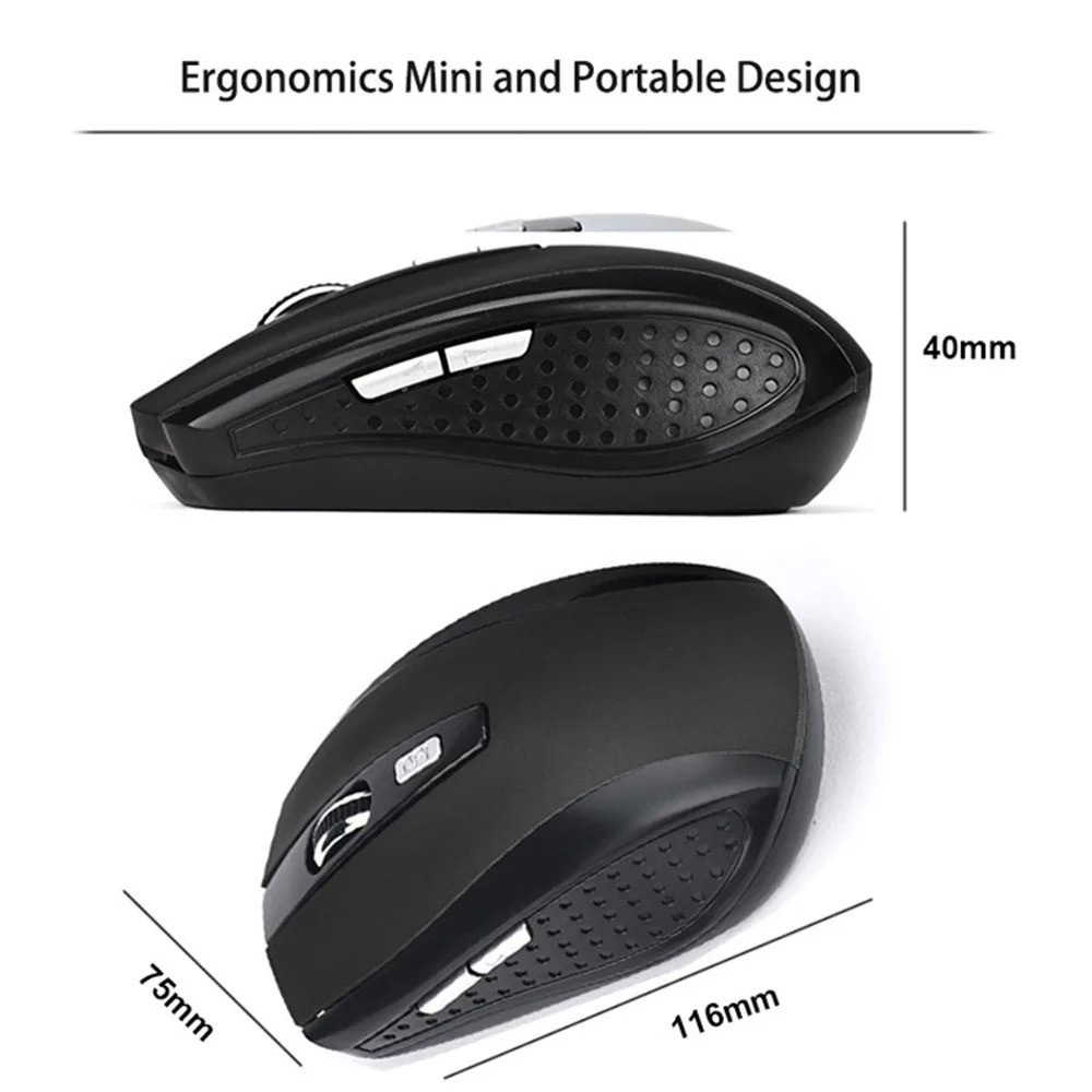 Wireless Silent Mouse 2.4GHz Optical USB Mouse Adjustable DPI Laptop PC