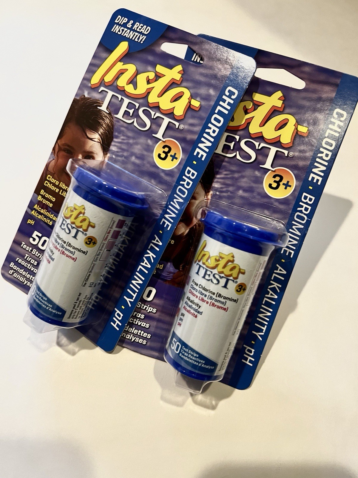 Insta Test 3 Chemical Water Quality Test Strips, 50 Count, Odorless Pack With 2