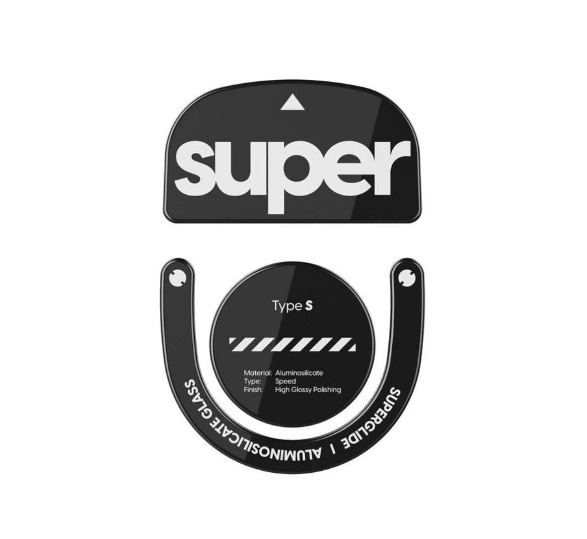 Superglide 2 Glass Mouse Skates for Logitech G Pro X Superlight Black