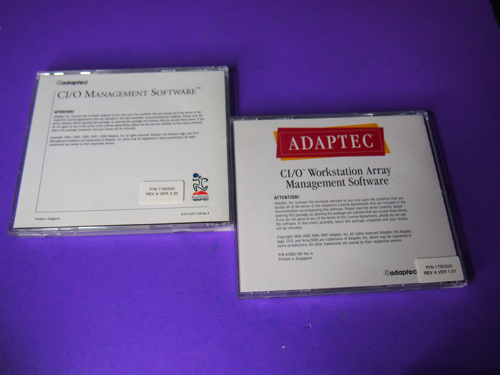 ADAPTEC CI/O Workstation Array Managment Software CD Lot