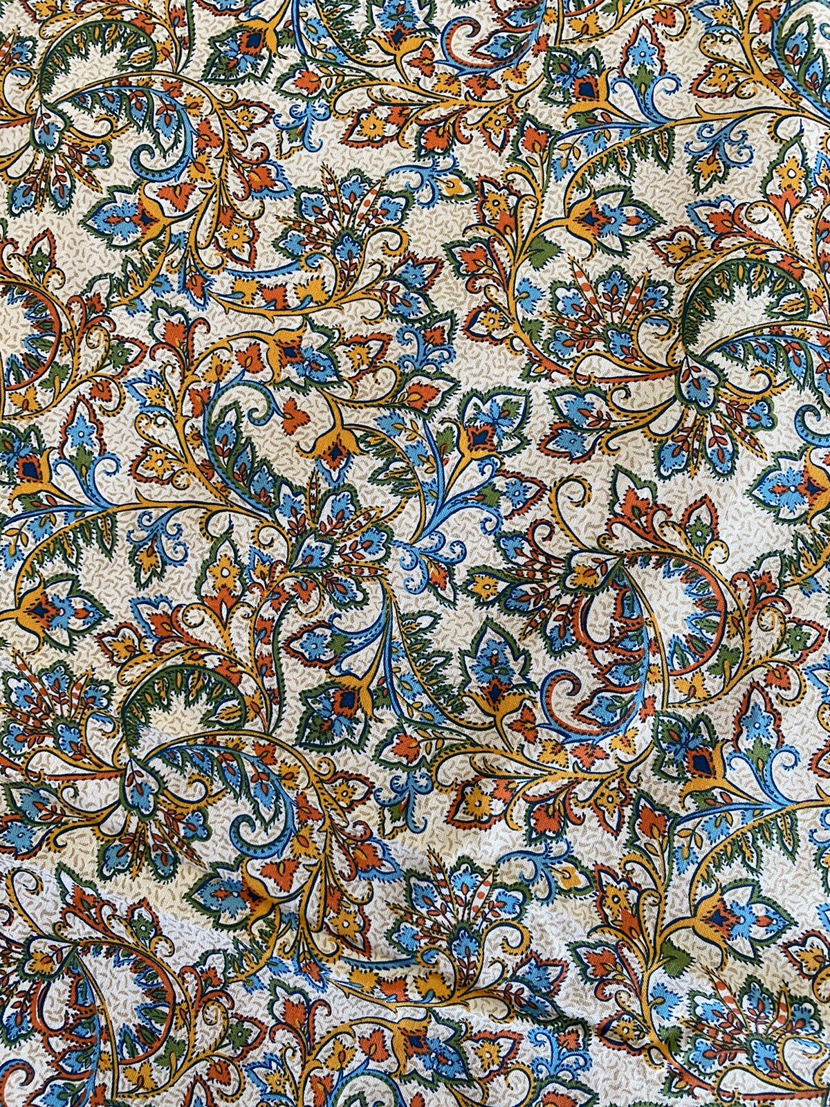 4+ Yds Quilting Fabric Classic Cottons F.C.I. Floral Blue Orange Green Yellow