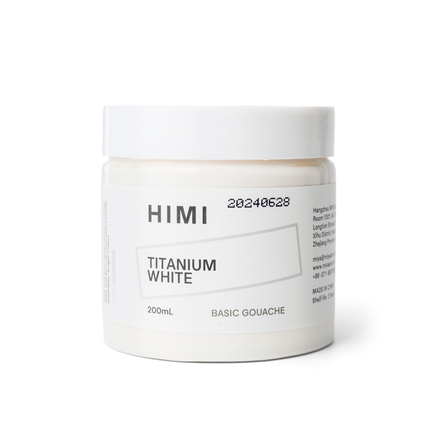 HIMI Gouache Refill Paints,White Color(200 ml 6.76 Ounce (Pack of 1), GOUACHE