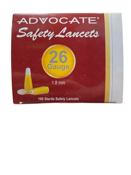 100 Diabetic Blood Glucose Safety Lancets 26 Gauge 1.8 MM Free Shipping!