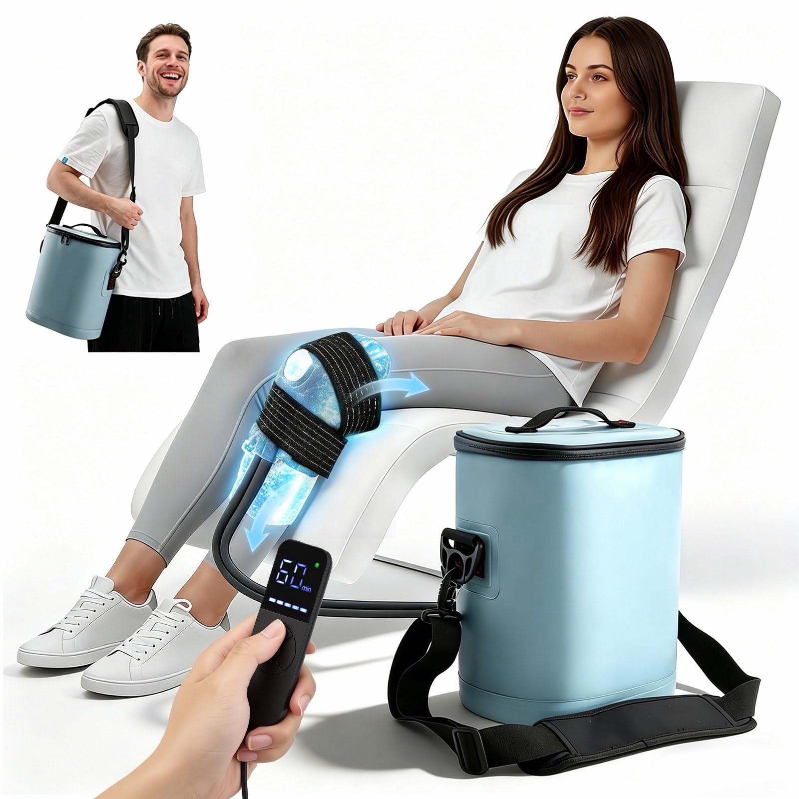 Cold Therapy Machine with Programmable Timer: Portable Ice Therapy Knee Surgery