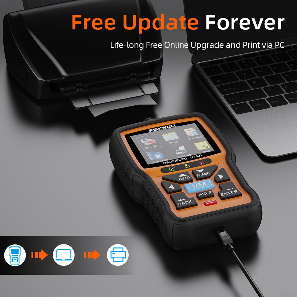 Foxwell NT301 Code Reader Check Engine Fault OBD2 Scanner Car Diagnostic Tool