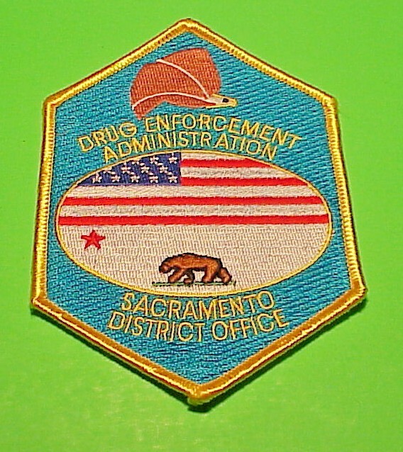 SACRAMENTO  CALIFORNIA  DEA  ( BEAR )  5"  POLICE PATCH  FREE SHIPPING!!!