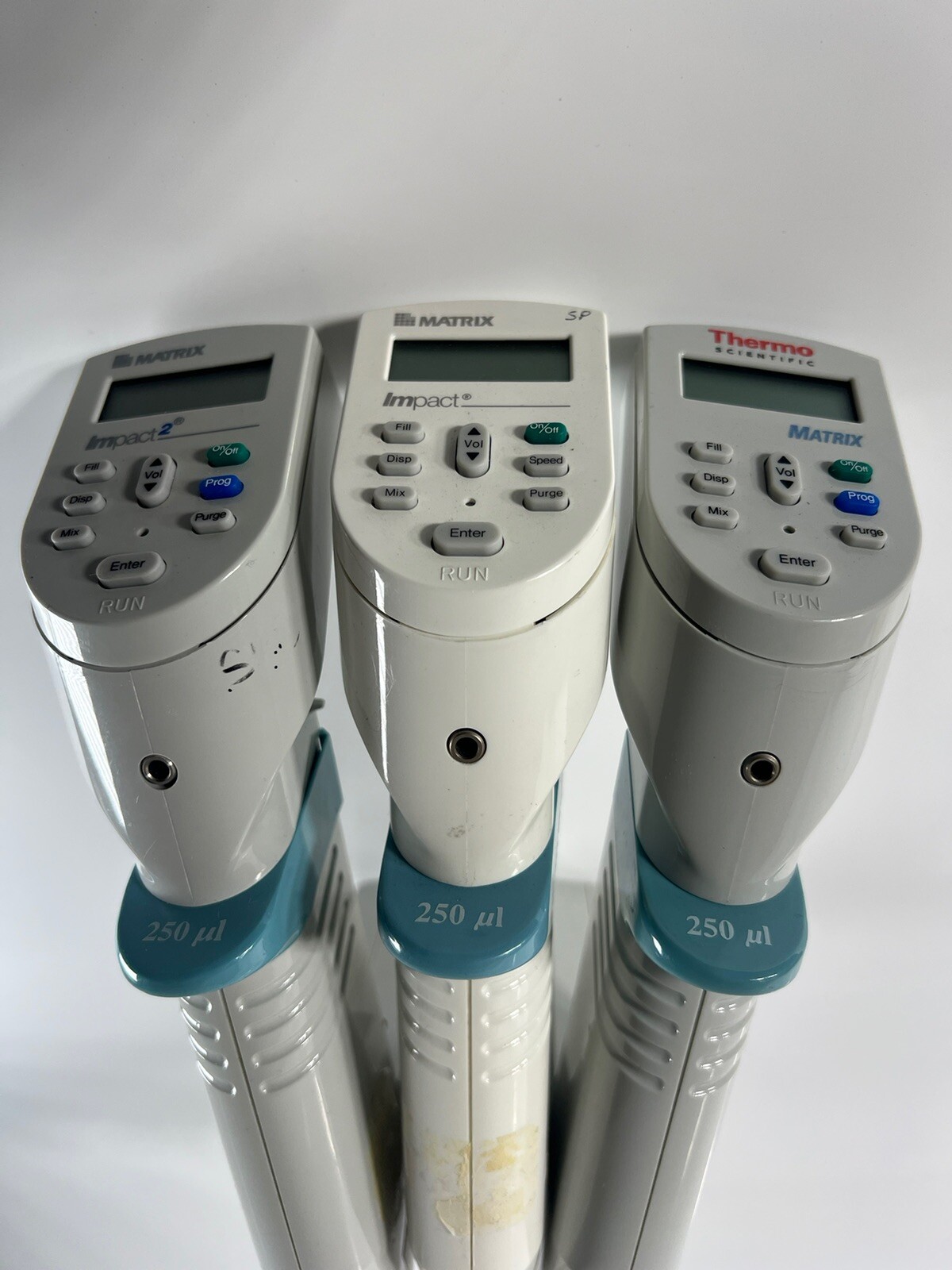 (Lot of 3) Thermo Matrix Electronic Pipettes 250uL w/Batteries (NO Power Supply)
