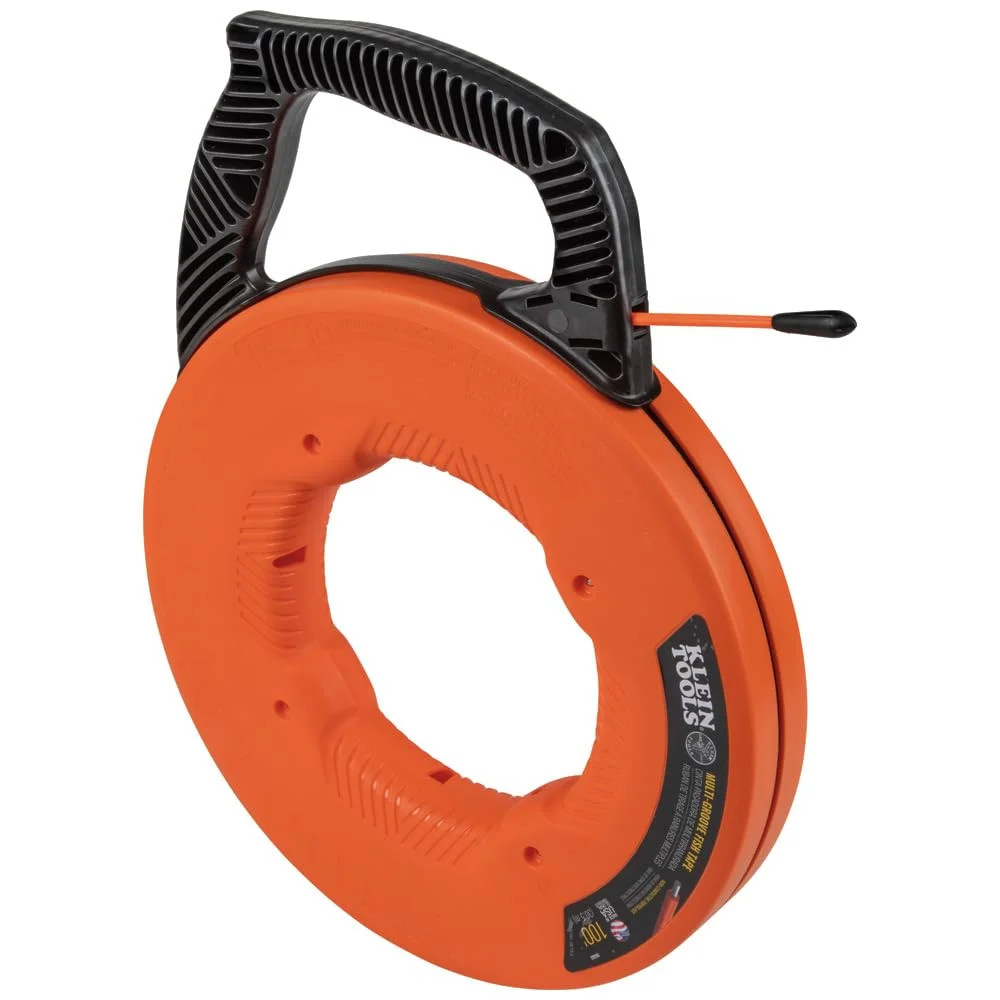 Klein Tools 56383 Non-Conductive Electrical Fish Tape, Multi-Groove Fiberglass W