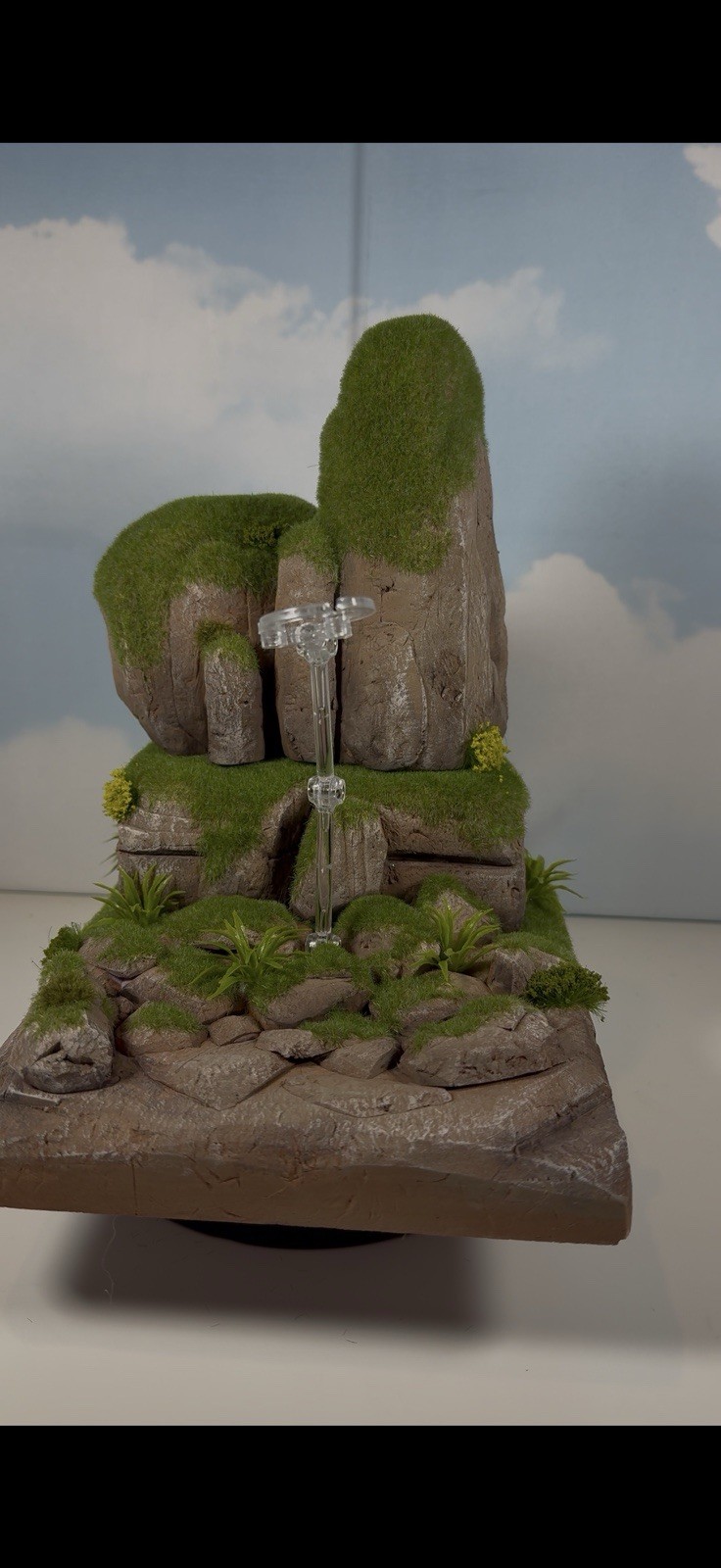 Painted Miniature Rocky Cliff Terrain Scenery Diorama Display Piece