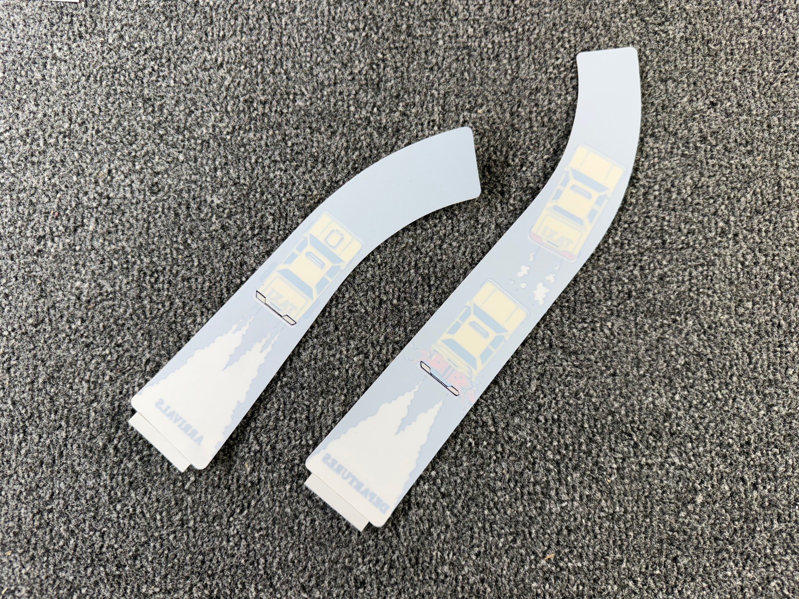 Williams Taxi Pinball Machine Playfield Plastic Ramp Decals Pair ORIGINAL NOS