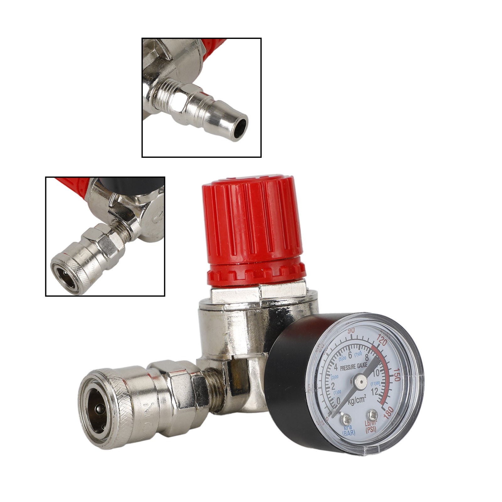 🚀1/4" Pressure Regulator Air Compressor Adjustable Gauge Valve Control 175Psi