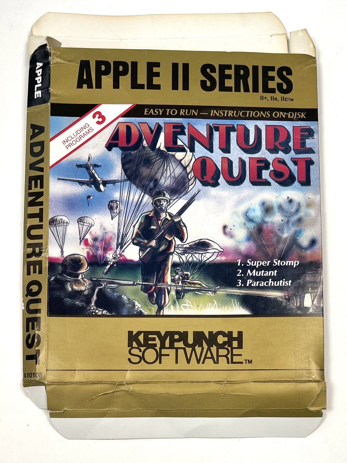 VTG 1987 Apple II Series ADVENTURE QUEST Flattened Game BOX ONLY Keypunch