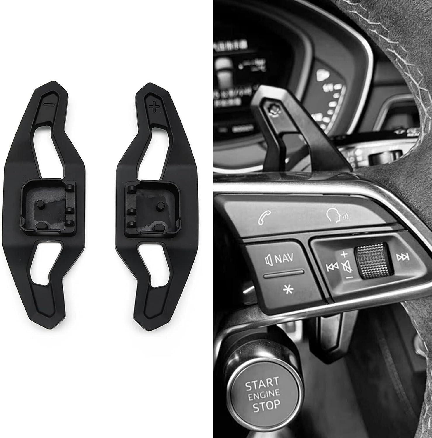 Black Urus Paddle Shifter Lever Extensions For Audi S3 S4 S5 SQ5 RS3 RS5 R8 TTRS