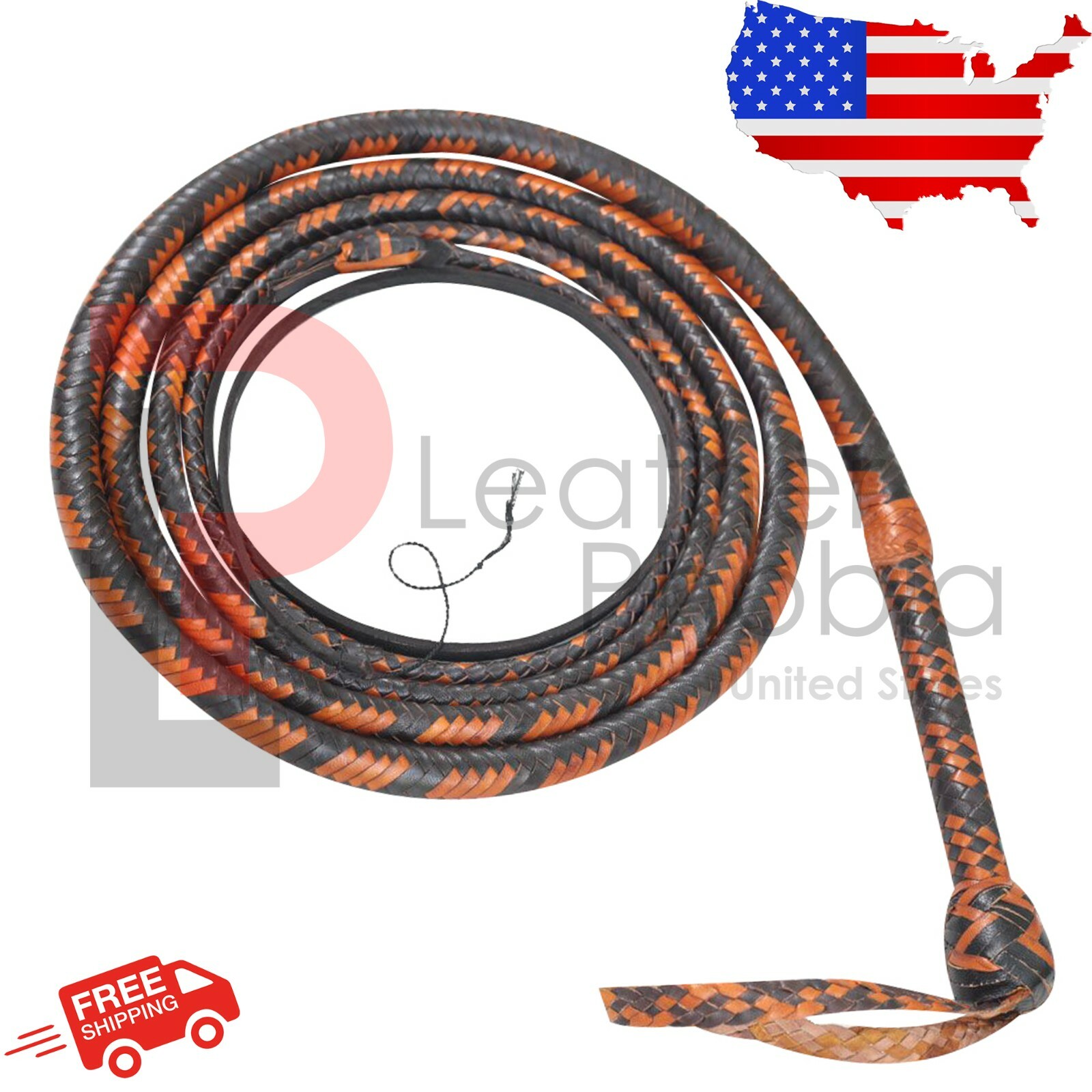 Real Leather Bull Whip 04 to 16 Feet Long 16 Plaits Stylish Bullwhip