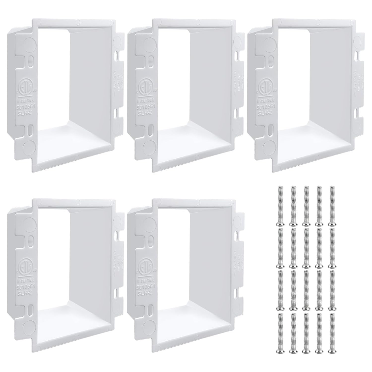 5 PCS BE2 Electrical Outlet Box Extenders with 20PCS Screws, 2-Gang & 1-Gang