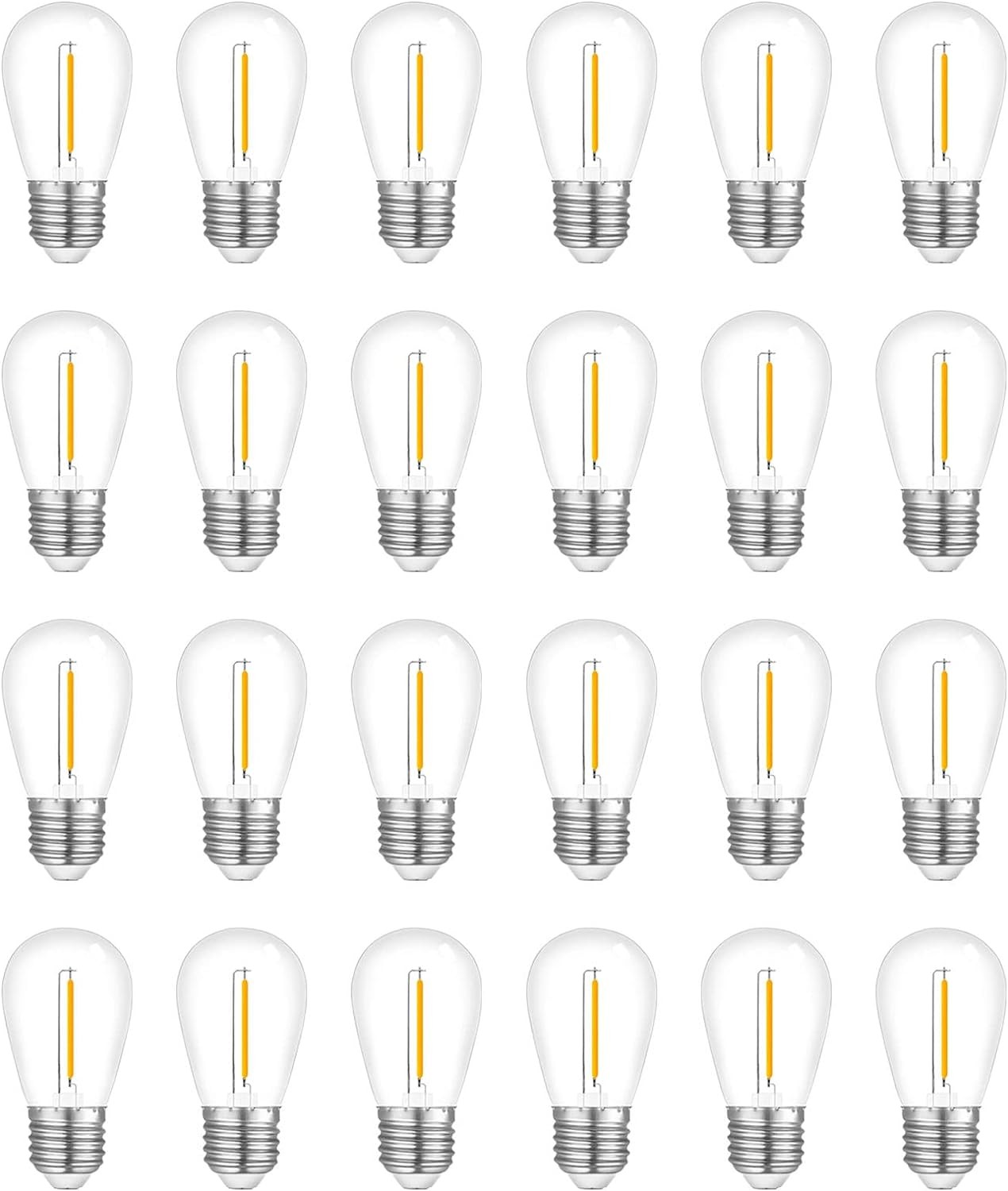 24-Pack String Light Bulbs, S14 Outdoor Waterproof Replacement Bulb, E26 Base