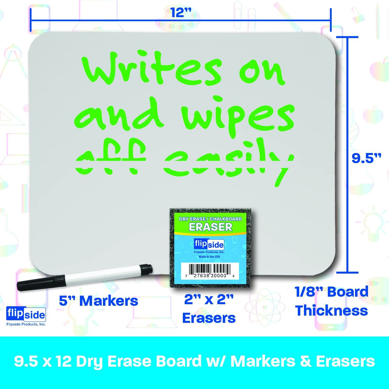 Flipside Dry Erase Board Set Class Pack White
