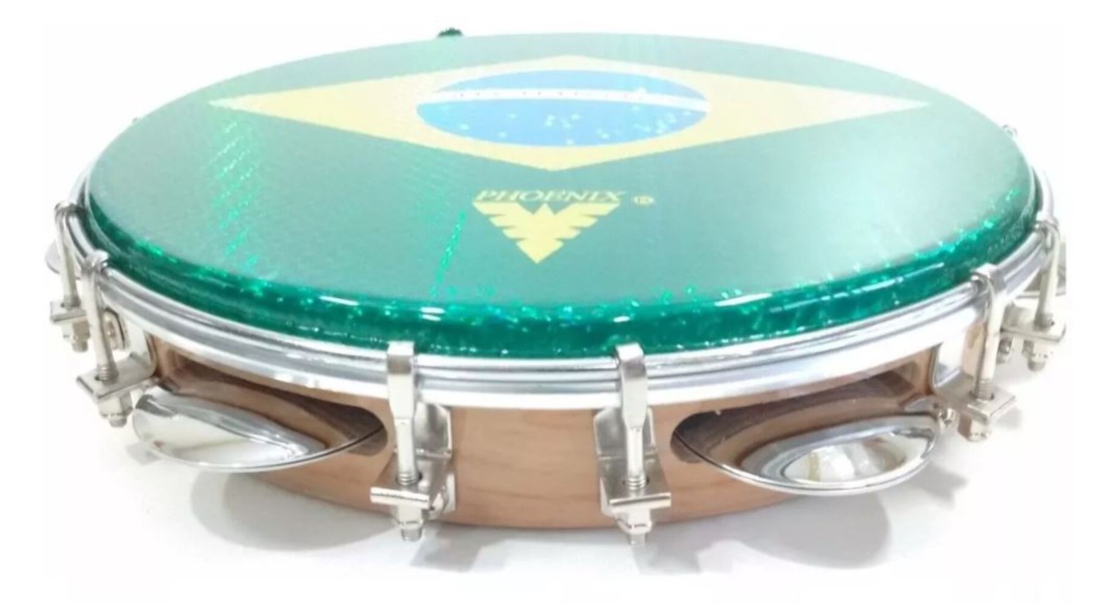 Professional Phoenix Brazilian Original Capoeira Music Tambourine 10 Wood Phx