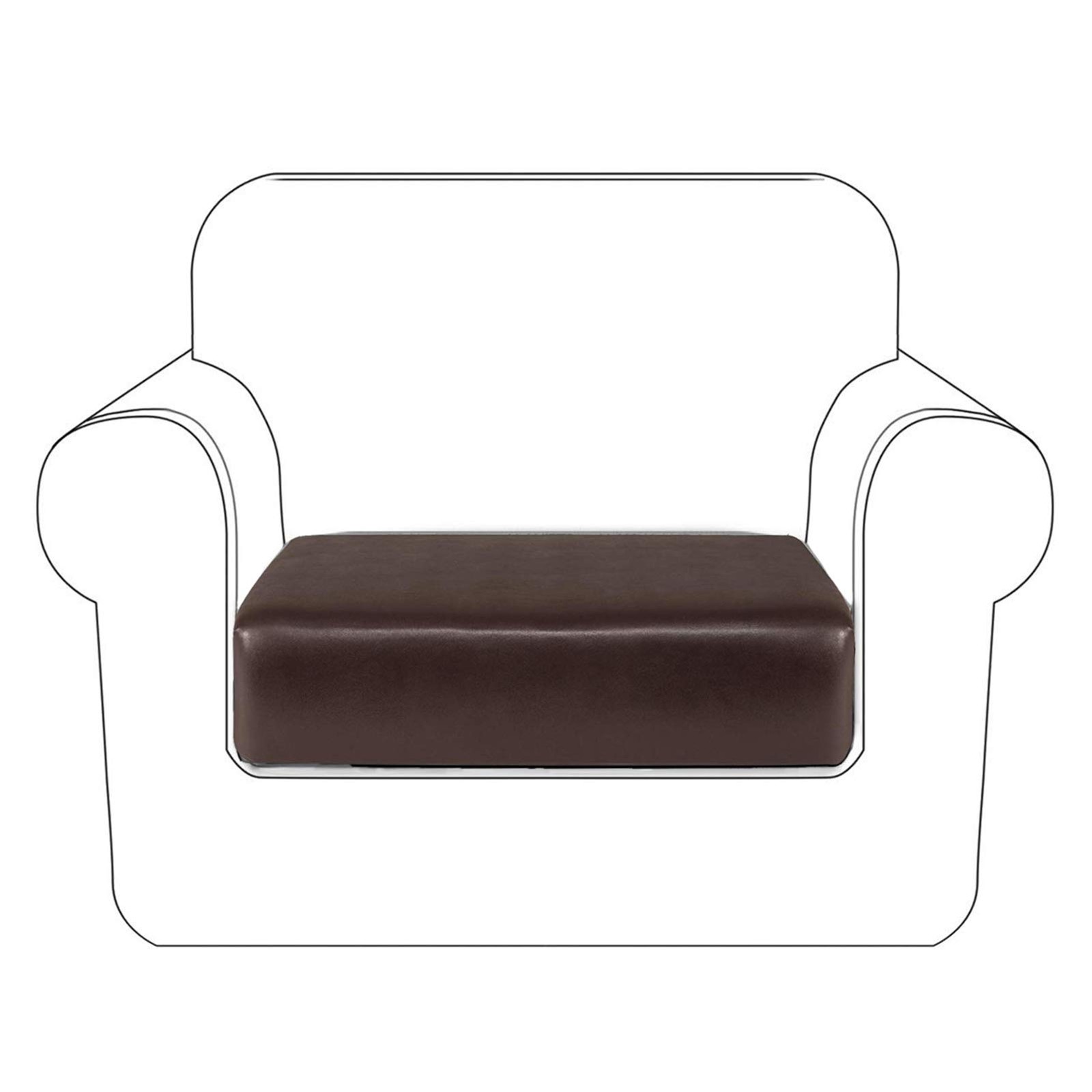 Faux Leather Couch Cushion Covers, Waterproof Sofa Cushion Slipcovers, Elasti...