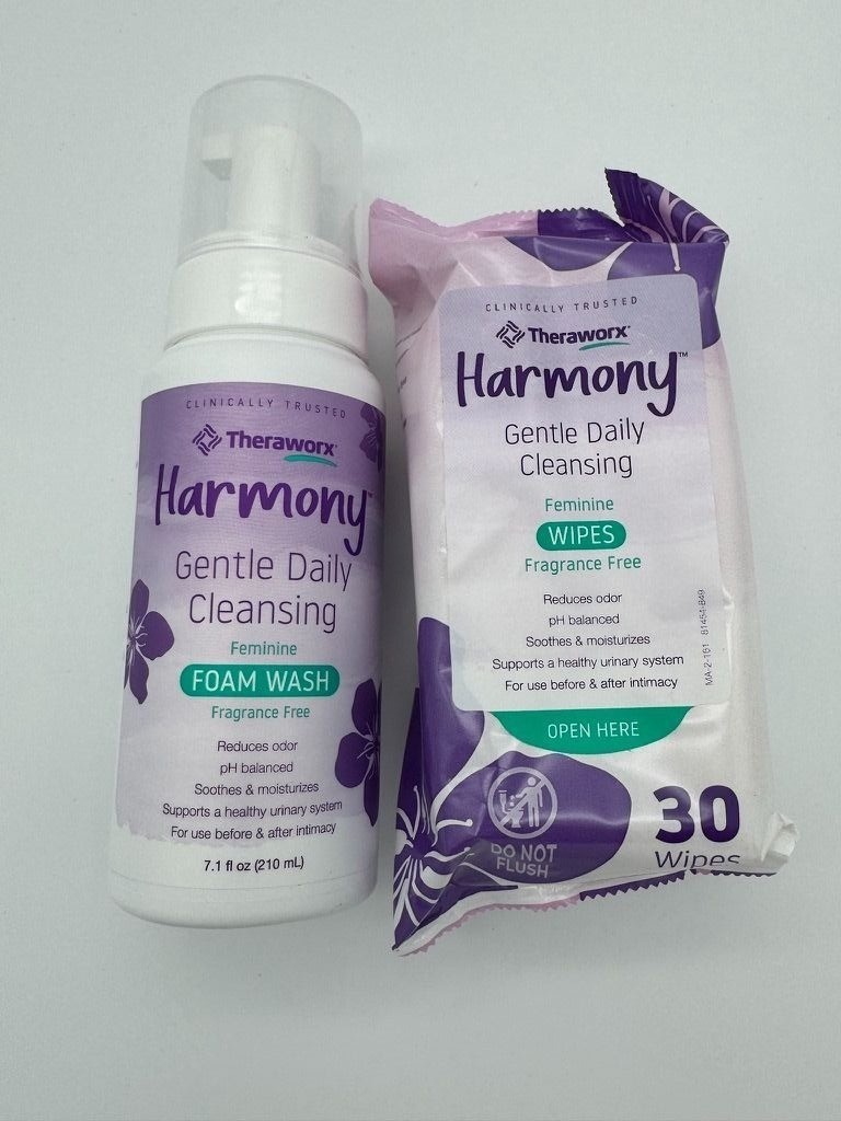 Theraworx Harmony Gentle Daily Cleansing Wipes & Foam Wash Set Bundle NEW