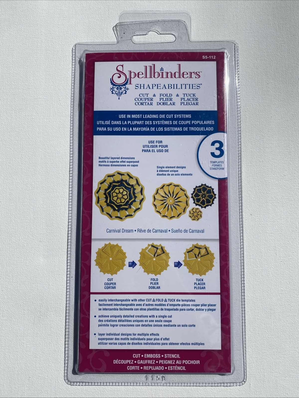 RETIRED Spellbinders Shapeabilities Dies - 3 Templates - Carnival Dream - S5-112