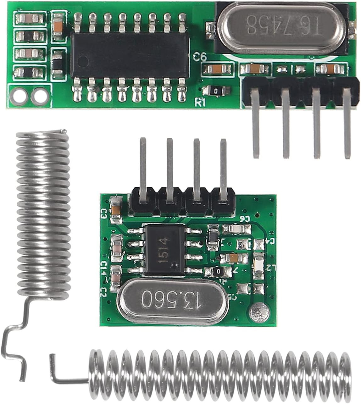 5Pcs 433Mhz Wireless RF Transmitter and Receiver with Antenna Ask Remote Control