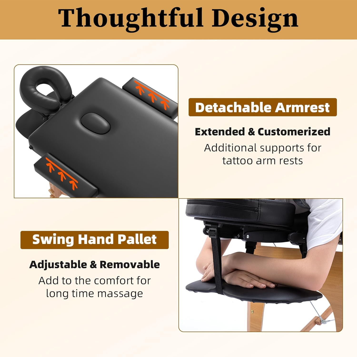 Massage Table Massage Bed Portable, 29 Lbs Light Weight 2 Section Foldable Tatto