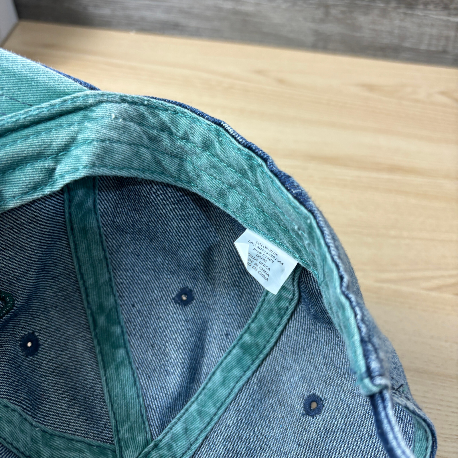 Wander Lust Hat Cap Strap Back Womens Blue Denim Adjustable