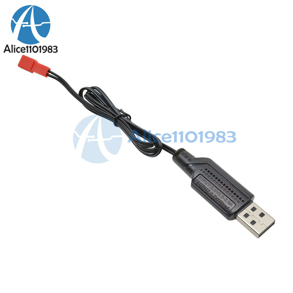 3.7V 500mA Output 1S Lipo Li-ion Battery USB Cable Charger Red JST Female Head