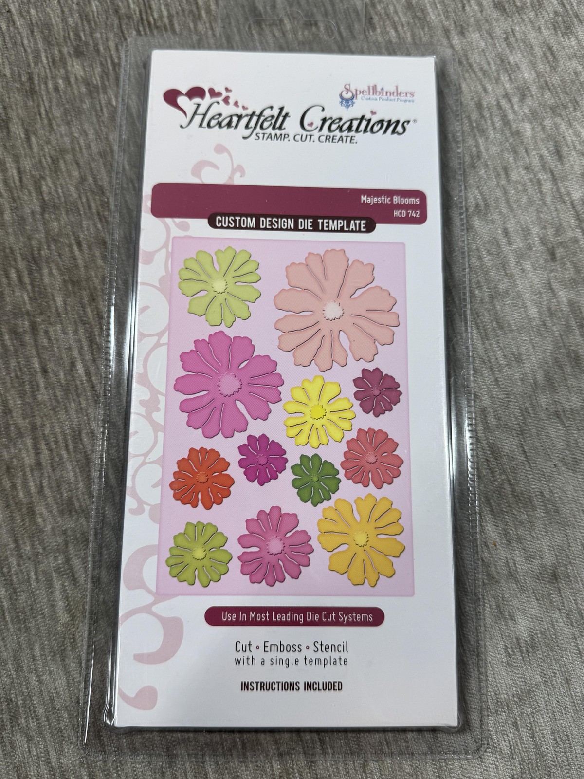 Heartfelt Creations Majestic Blooms HCD 742 Metal Cutting Die Template Flowers