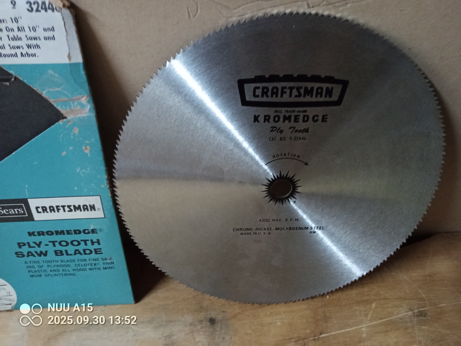 Sears Craftsman Kromedge 10" Ply-Tooth No 9-32446 Chrome-Nickel-Molybdenum Steel