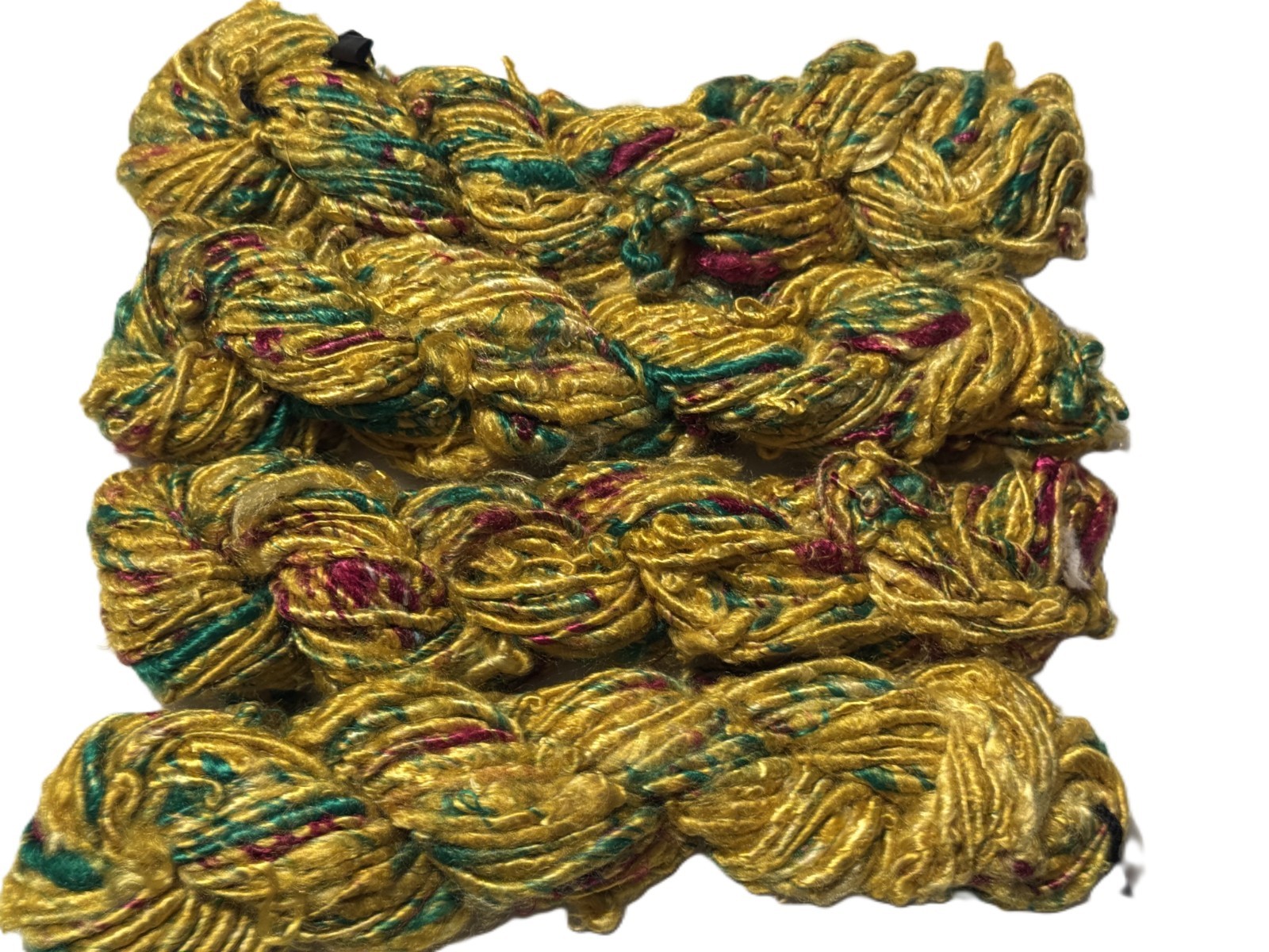 100 g Recycled Banana Silk Yarn Yellow With Green
