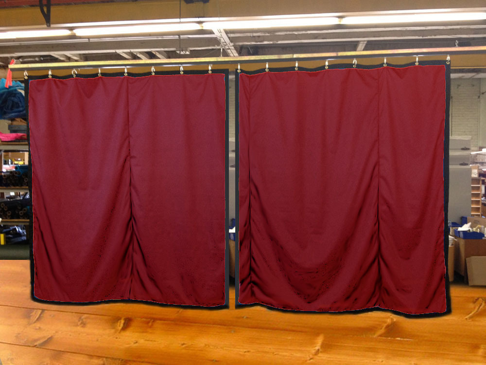 Lot of (2) Burgundy Curtain/Stage Backdrop, Non-FR, 12 H x 11 W