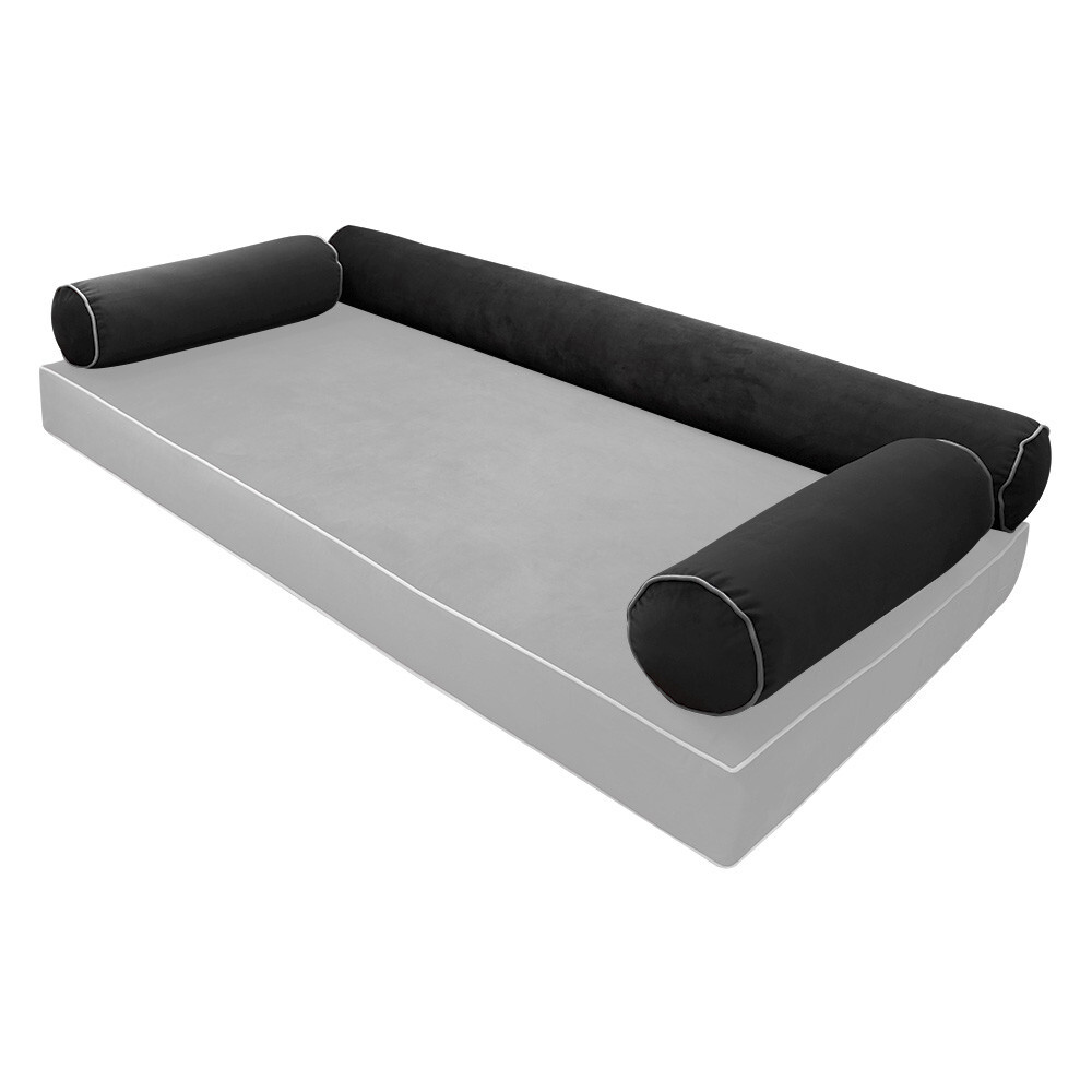 SLIPCOVER ONLY Contrast Twin Style V6 Velvet Indoor Daybed Bolster Cushion AD350