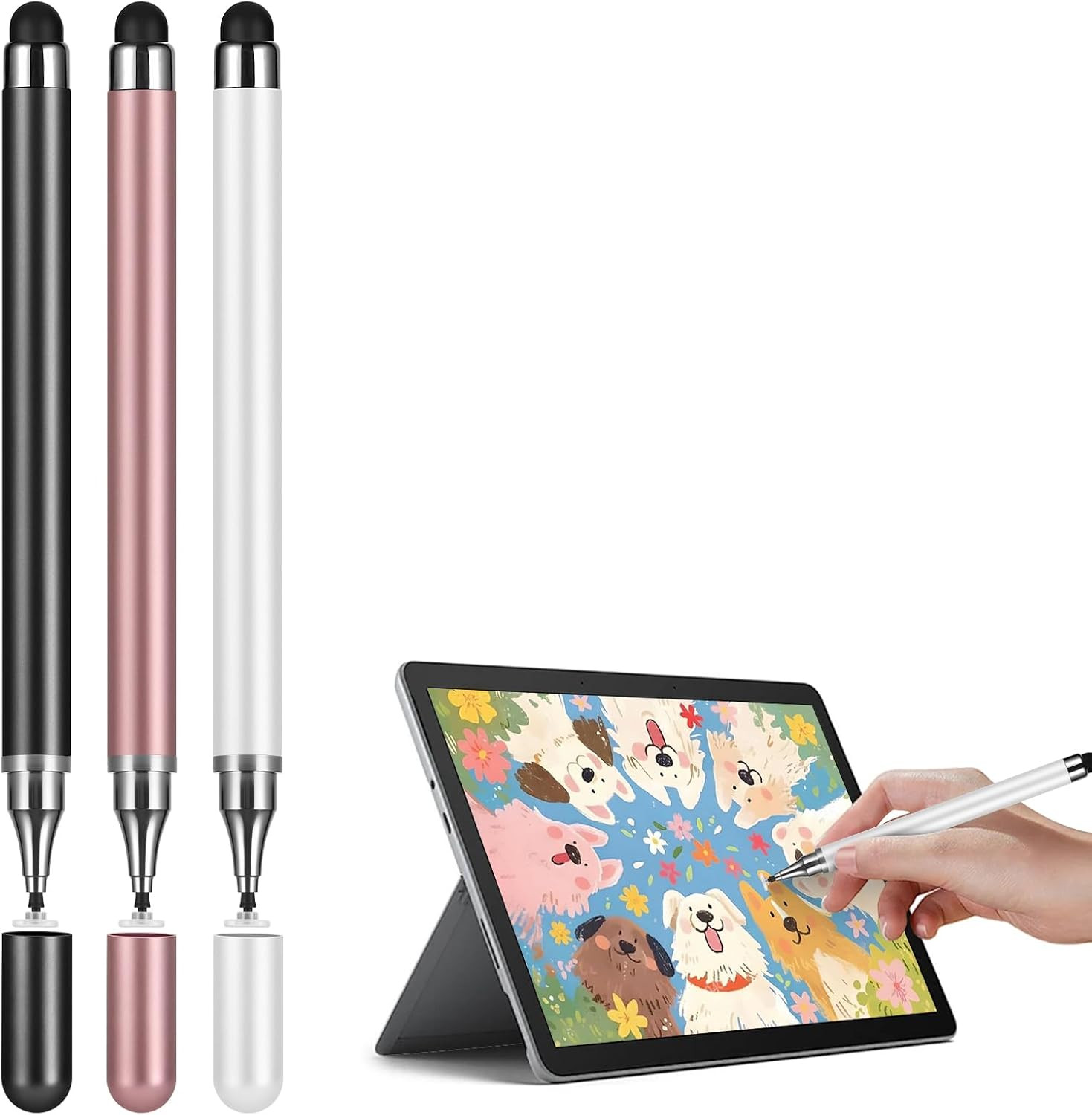 3-Pack Universal Stylus Pen for Touch Screens - Fine Tip Capacitive Stylus Co...