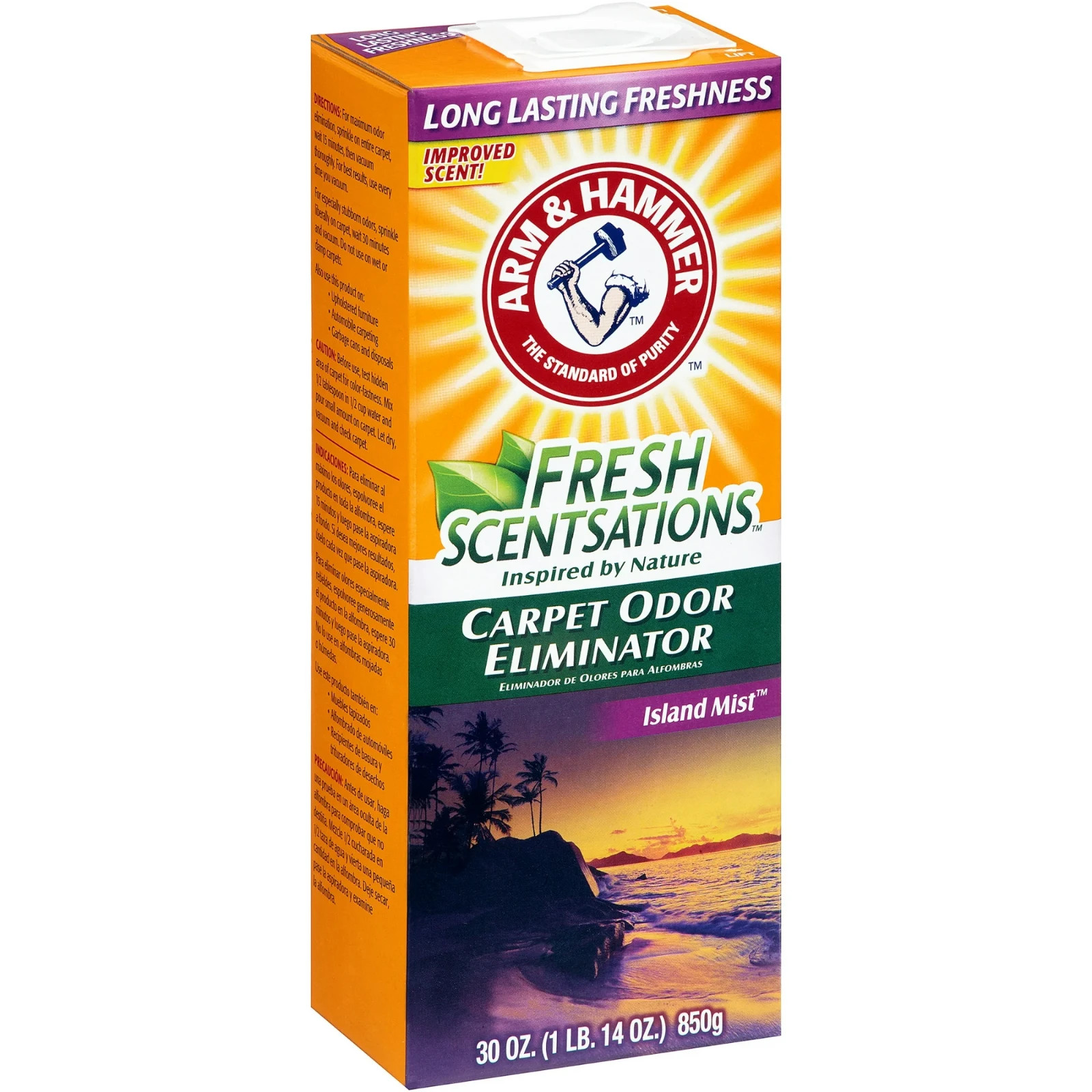 Arm & Hammer Carpet Odor Eliminator Powder Island Mist 30 oz Freshness