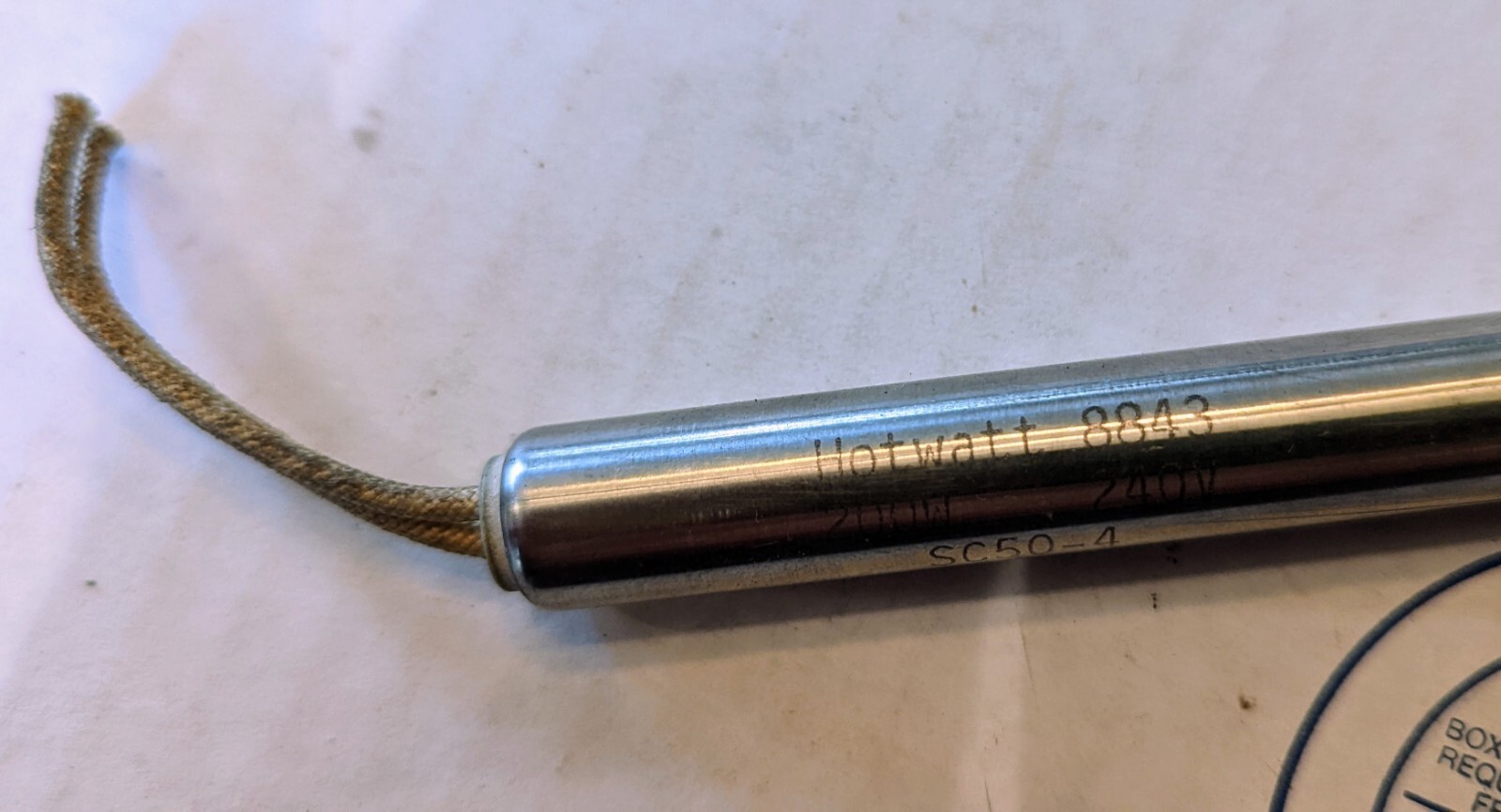 HOTWATT SC50-4 8843 CARTRIDGE HEATER 200W 240V nos No Box Surplus