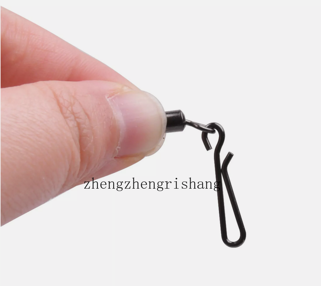 100PCS Stainless Steel Fishing Swivel with Hanging Snap Rolling Swivel Connector