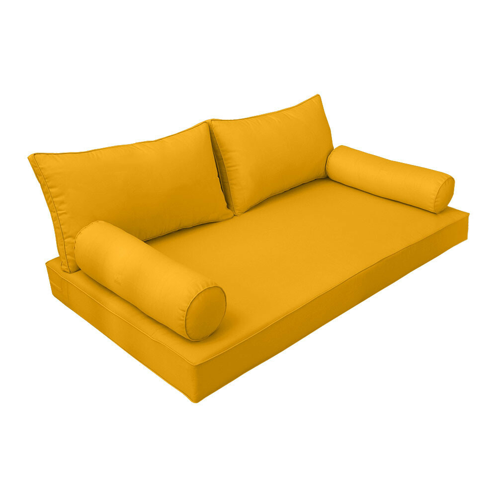 |SLIPCOVER ONLY|S2 Daybed Mattress Bolster Backrest Covers Piped Trim Full AD108