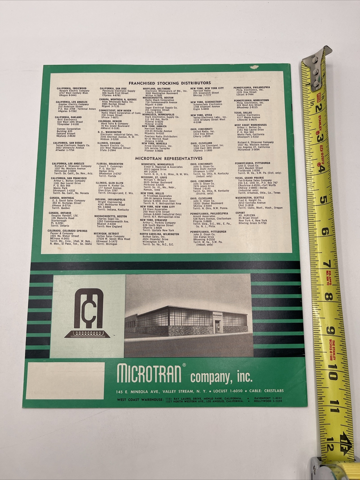 1960 Microtran Miniaturized Transformers Brochure Catalog