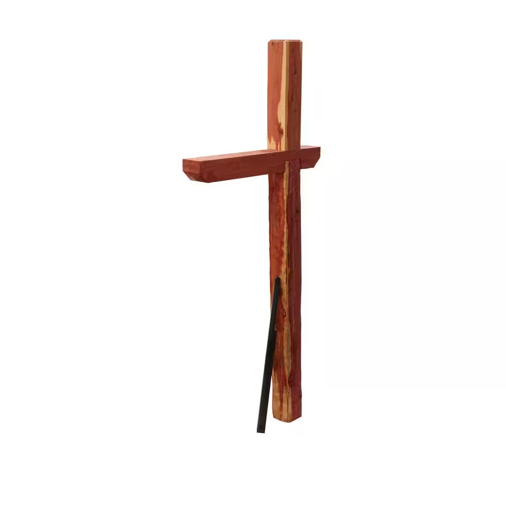 Cedar Deluxe, Drive-In, Crossarm, Mailbox Post Kit, Natural