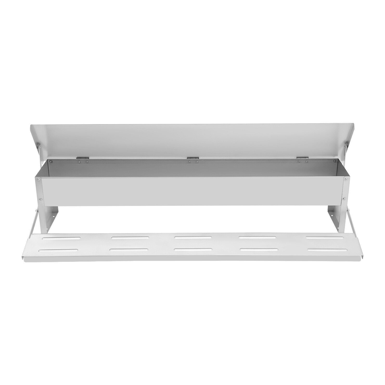 Automatic Chicken Feeder Galvanized Sheet Poultry Feed Protector 22lbs Capacity