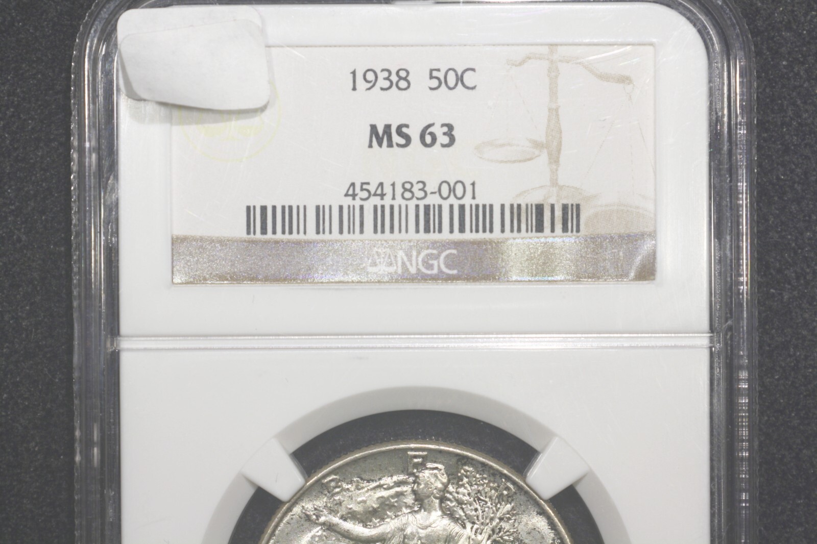 1938 Walking Liberty Half Dollar, Choice BU, NGC MS-63