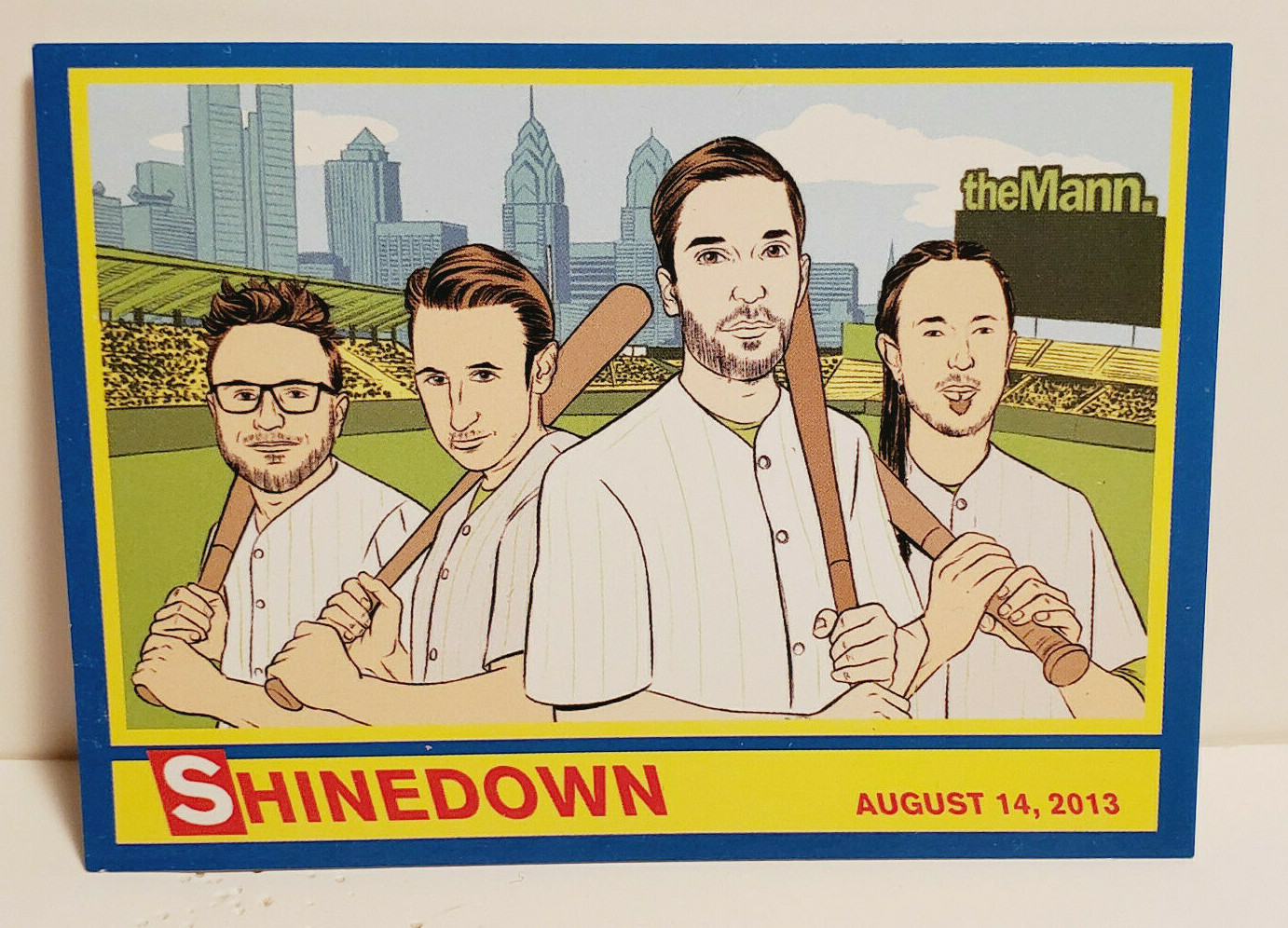 SHINEDOWN 2013 TOUR MANN MUSIC CENTER PHILADELPHIA CONCERT BASEBALL TRADING CARD
