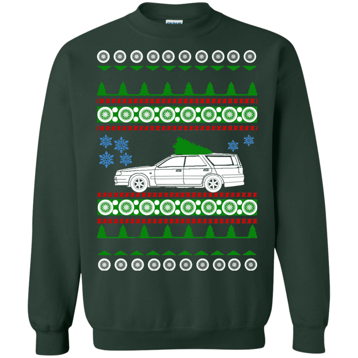 Nissan Stagea R34 Green tree ugly christmas Sweater sweatshirt