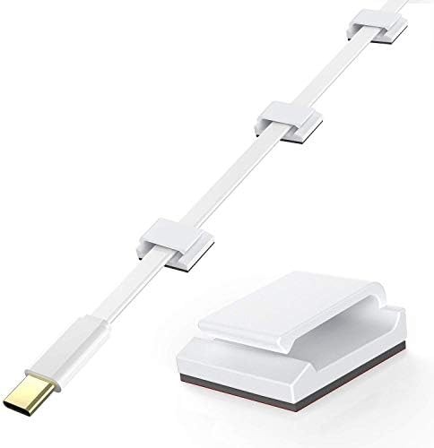 AGPTEK Flat Ethernet Cable Clips, 100 PCS Adhesive Wire Clips, White | Flat C...