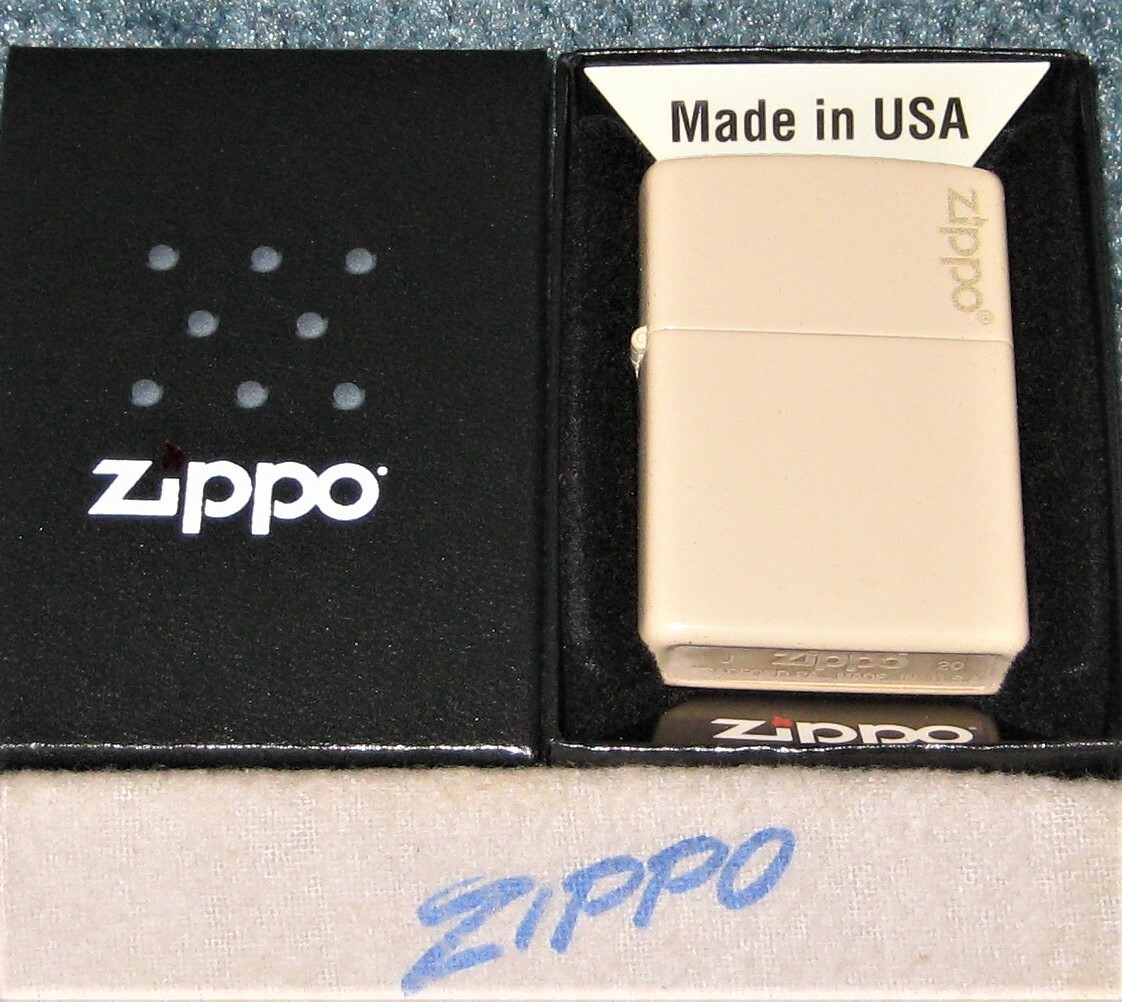 ZIPPO NEW FINISH Lighter FLAT SAND Base Model 49453ZL  LOGO Lettering on Front
