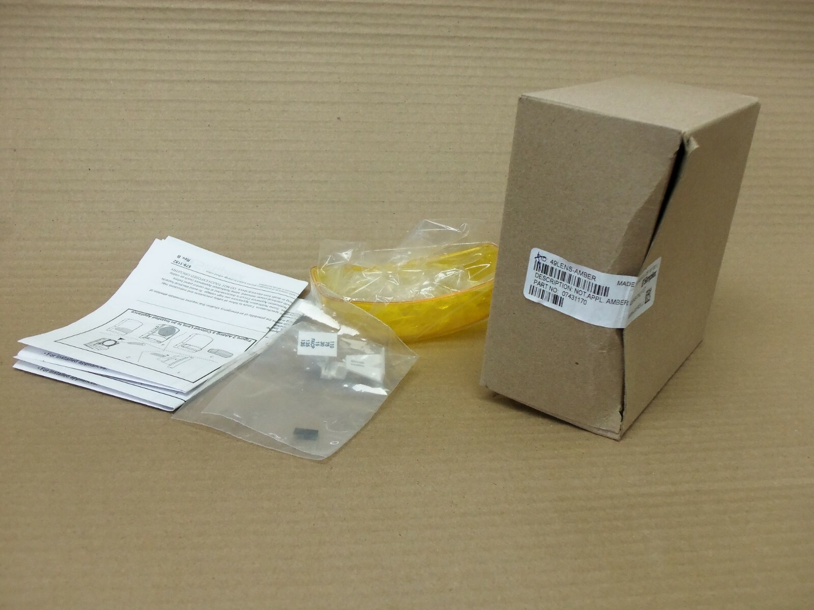 NEW SIMPLEX 49LENS-AMBER AMBER LENS KIT 07431170 STROBE COVER FIRE ALARM