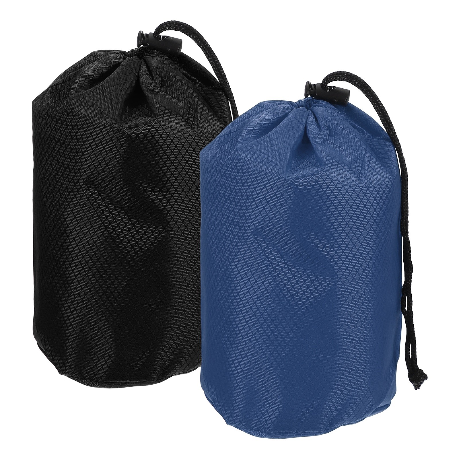 Stuff Sack, Waterproof Ditty Bags with Toggle 4x8In & 2 Pack & Dark Blue, Black