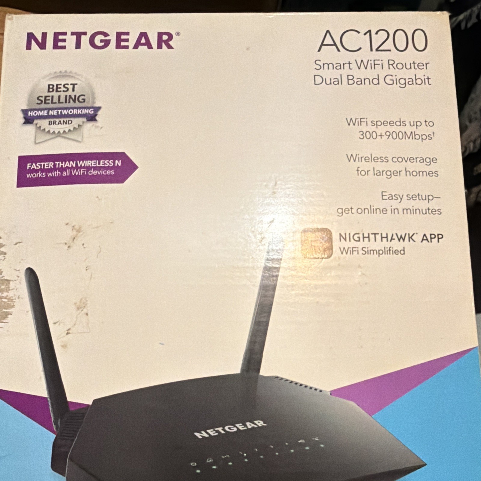 NETGEAR AC1200 Smart WiFi Router Dual Band Gigabit 1200 Mbps Black